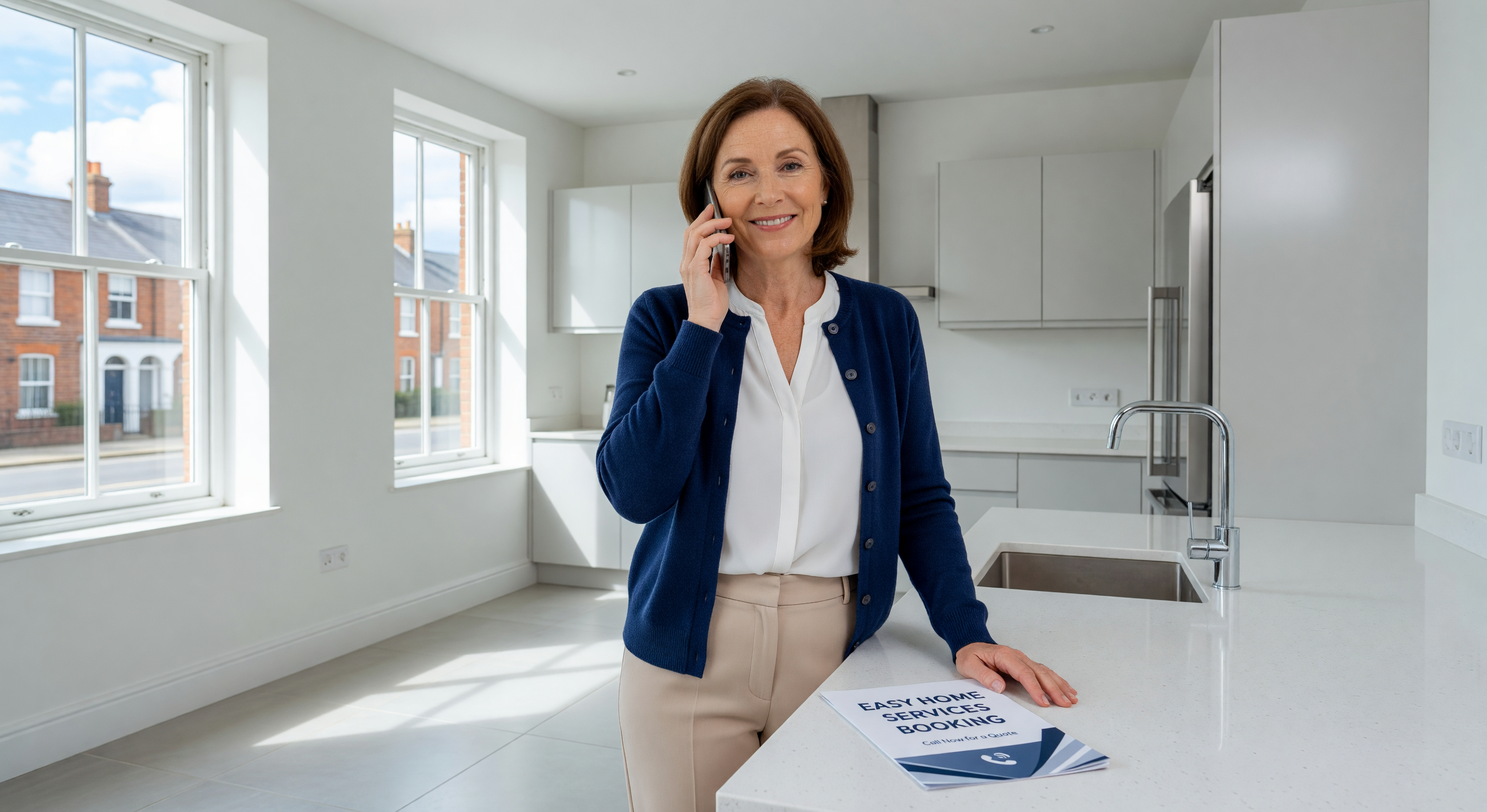Customer booking a service by phone call