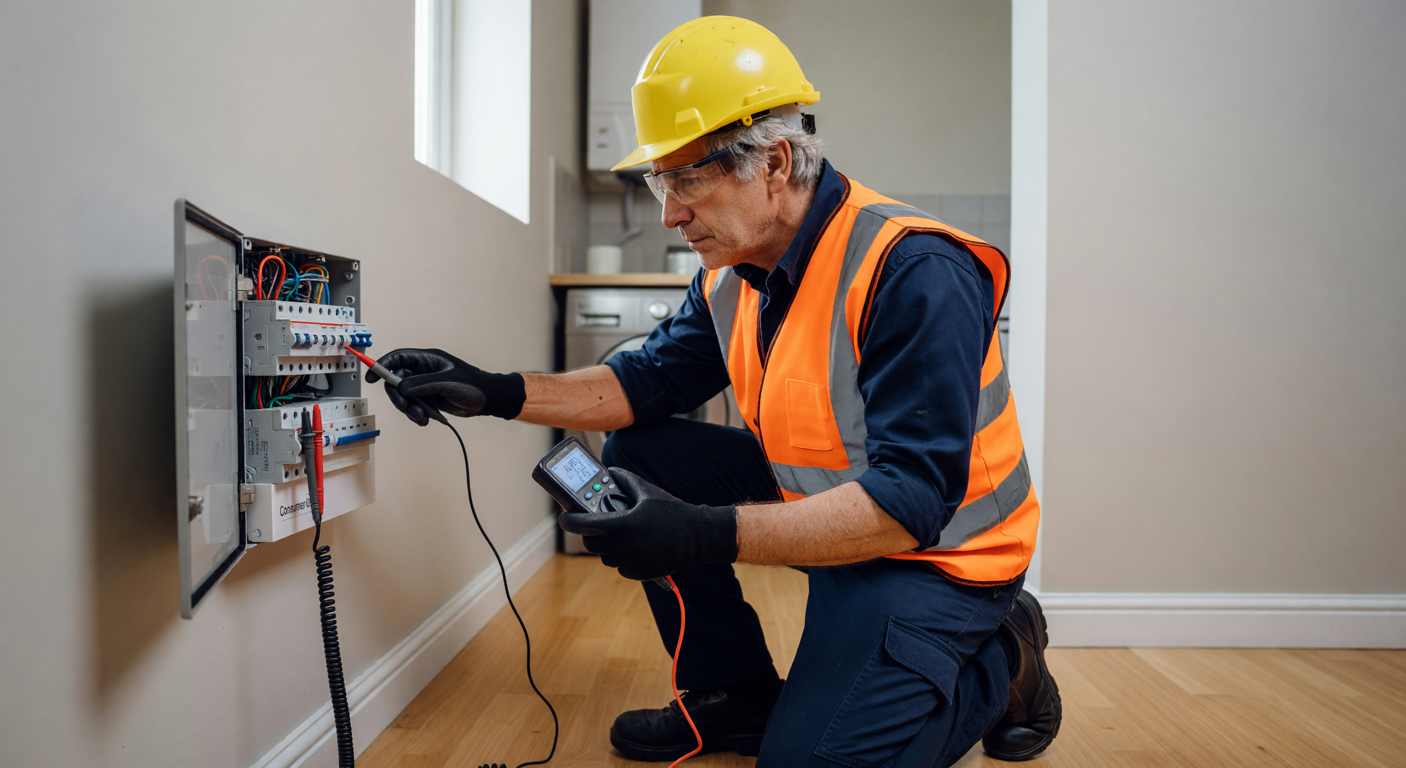 Electrical safety check being carried out