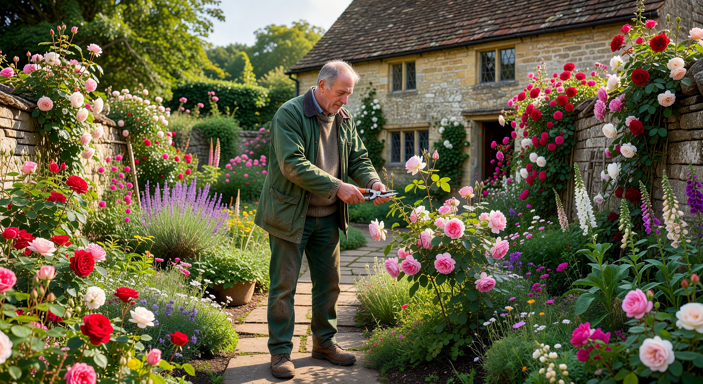 Gardening in a British garden